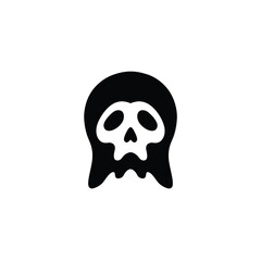 Silhouette vector illustration of a Ghost Skull icon on a white background