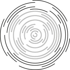 Large, irregular segments of concentric circles with circular outlines and circles in the center.