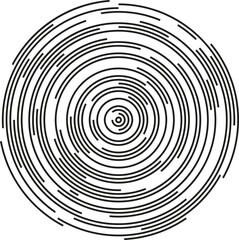 A large shape with irregular concentric circles and circular pieces.
