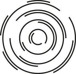 Concentric and irregular incomplete circles forming a circular shape.