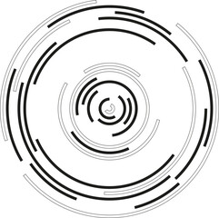 Concentric irregular incomplete circles with varied thickness forming a circular shape.