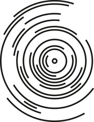 Concentric irregular circles forming a circular shape with pieces of circles.