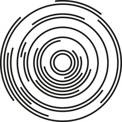 Concentric irregular incomplete circles forming a circular shape.