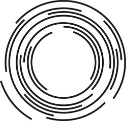 Slices of circumference forming concentric circles with an empty center.