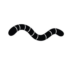 Naklejka premium Silhouette vector illustration of a Gummy Worm icon on a white background 