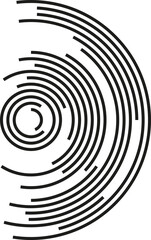Irregular concentric semicircles forming a circular shape with pieces of circles.
