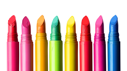 colored markers on white background