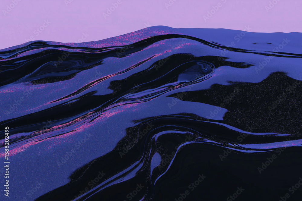 Poster abstract liquid waves: capturing the fluid motion and mesmerizing reflections of a liquid surface. t
