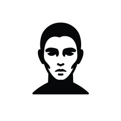 Silhouette vector illustration of a Lost Portrait icon on a white background