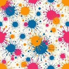 Fototapeta premium Colorful paint splatter pattern background design.