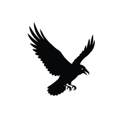 Silhouette vector illustration of a Night Raven icon on a white background 