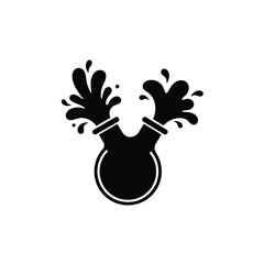 Silhouette vector illustration of a Potion Splash icon on a white background
