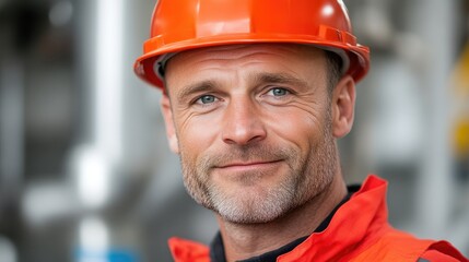 Confident industrial worker