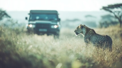 Majestic Leopard in the African Savanna