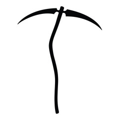 Silhouette vector illustration of a Reaper Scythe on a white background 