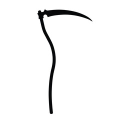 Silhouette vector illustration of a Reaper Scythe on a white background