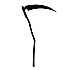 Silhouette vector illustration of a Reaper Scythe on a white background 