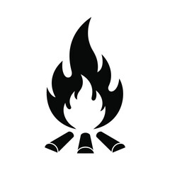 Silhouette vector illustration of a Ritual Fire icon on a white background 