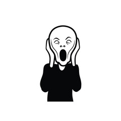 Silhouette vector illustration of a Scream Face icon on a white background 