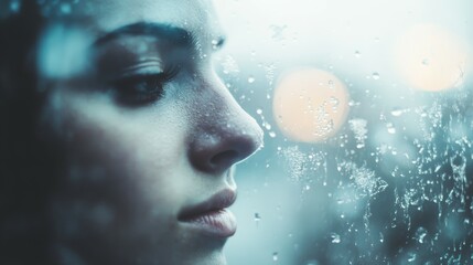 A Moment of Reflection Through a Rainy Window