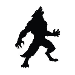 Silhouette vector illustration of a Werewolf Howl icon on a white background 