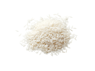 White Rice Grains Isolated on Transparent Background