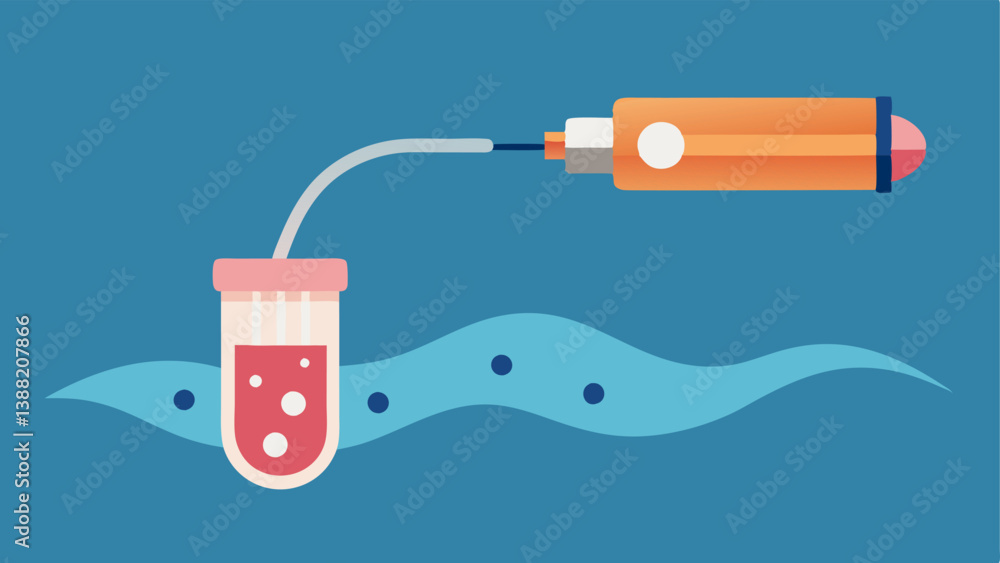 Poster nanoinfusion device an illustration of an advanced handheld device with a fine nozzle delivering nan