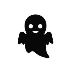 silhouetted vector illustration of a Baby Ghost icon on a white background 
