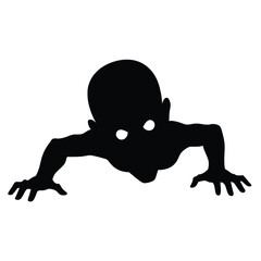 silhouette vector illustration of a Crawling Head icon on a white background 