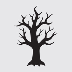 Halloween Tree Silhouette with spooky in Different Seasons