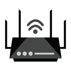 WIFI router signal icon. Stylist wi-fi icon sign internet silhouette symbol website graphic design. Modern wireless network icon isolated on white background. Vector illustration.