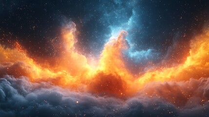 Stunning space burst with colorful clouds high resolution picture