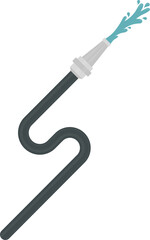 A path depicting a fireman's hose spraying water in an S-shape.