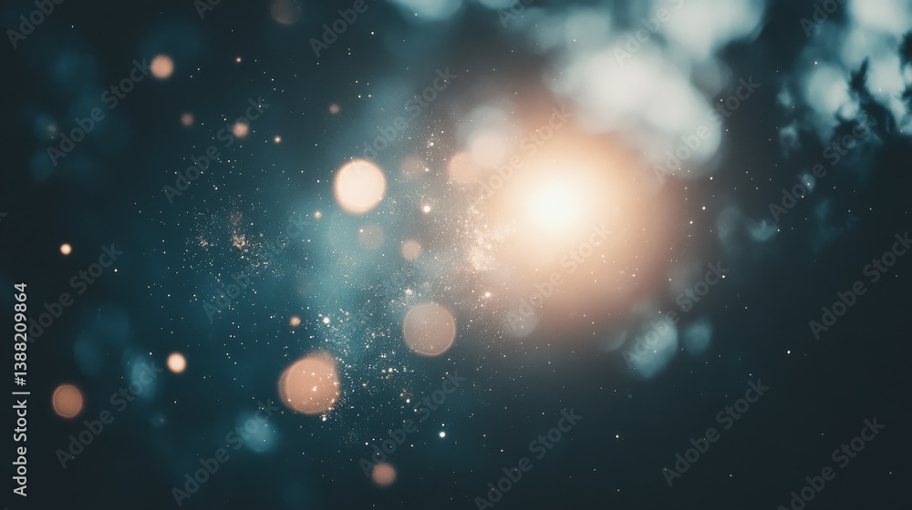 Poster abstract bokeh background with sparkling light
