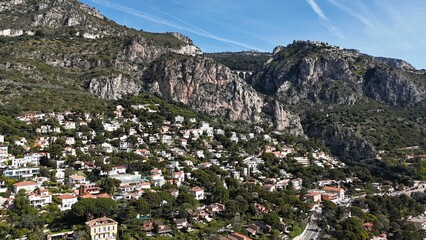 Naklejka premium Aerial view of Eze village, France