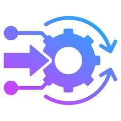 Obraz premium Merger And Acquisition Icon Symbol Glyph Gradient