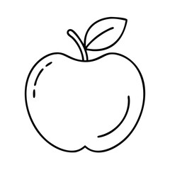 apple icon, apple line art - simple line art of apple, perfect for apple logos and icons