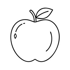 apple icon, apple line art - simple line art of apple, perfect for apple logos and icons