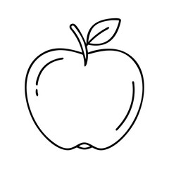 apple icon, apple line art - simple line art of apple, perfect for apple logos and icons