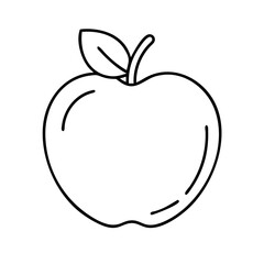 apple icon, apple line art - simple line art of apple, perfect for apple logos and icons