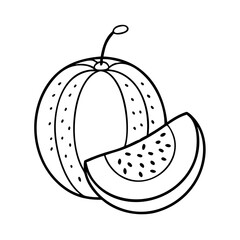 cantaloupe icon, cantaloupe line art - simple line art of cantaloupe, perfect for cantaloupe logos and icons