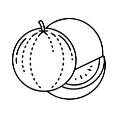 cantaloupe icon, cantaloupe line art - simple line art of cantaloupe, perfect for cantaloupe logos and icons