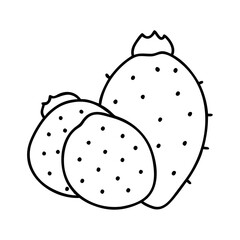 indian fig prickly pear icon, indian fig prickly pear line art - simple line art of indian fig prickly pear, perfect for indian fig prickly pear logos and icons