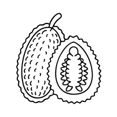 jackfruit icon, jackfruit line art - simple line art of jackfruit, perfect for jackfruit logos and icons