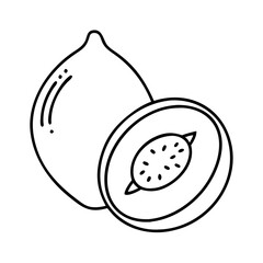 lucuma icon, lucuma line art - simple line art of lucuma, perfect for lucuma logos and icons