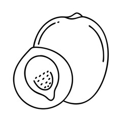 lucuma icon, lucuma line art - simple line art of lucuma, perfect for lucuma logos and icons