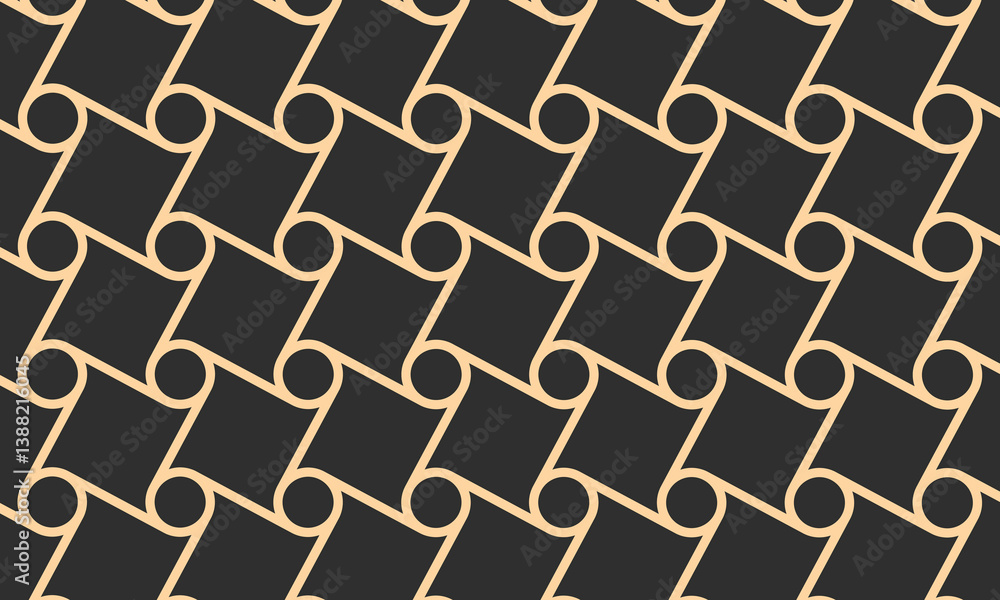 Poster background patterns seamless circles and squares shapes connect line. flat style pattern design back