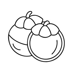 mangosteen icon, mangosteen line art - simple line art of mangosteen, perfect for mangosteen logos and icons
