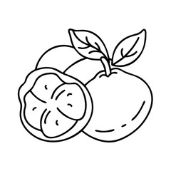 medlar fruit icon, medlar fruit line art - simple line art of medlar fruit, perfect for medlar fruit logos and icons