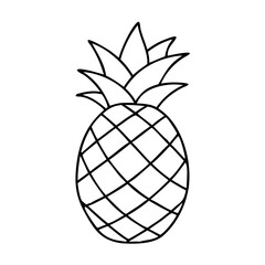 pineapple icon, pineapple line art - simple line art of pineapple, perfect for pineapple logos and icons
